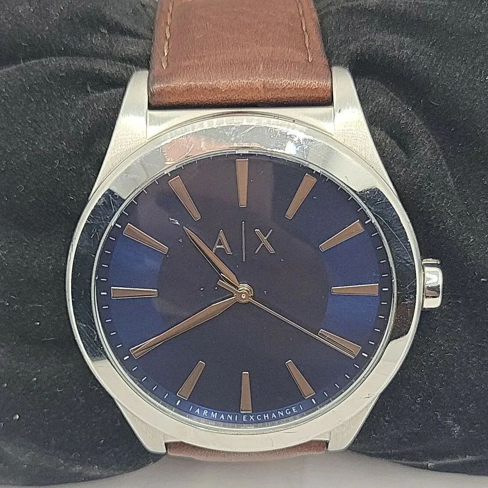 Armani Exchange AX2324 Men's Brown Leather Analog Dial Quartz Wrist Watch BC493